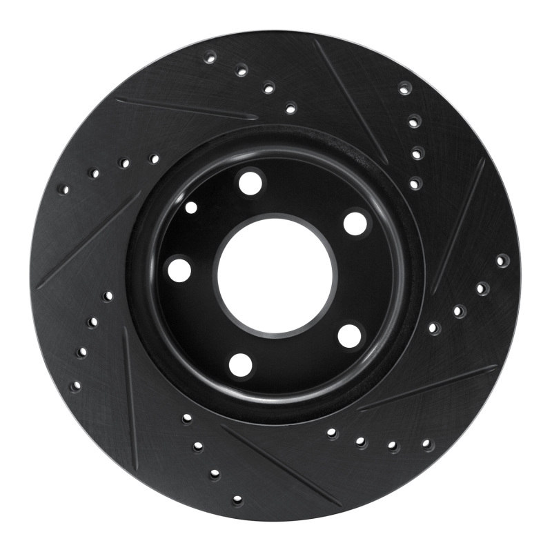 Mazda 3 Brake Rotor (1) - Front Left - R1 Concepts - Drilled & Slotted - Black - `19-`25